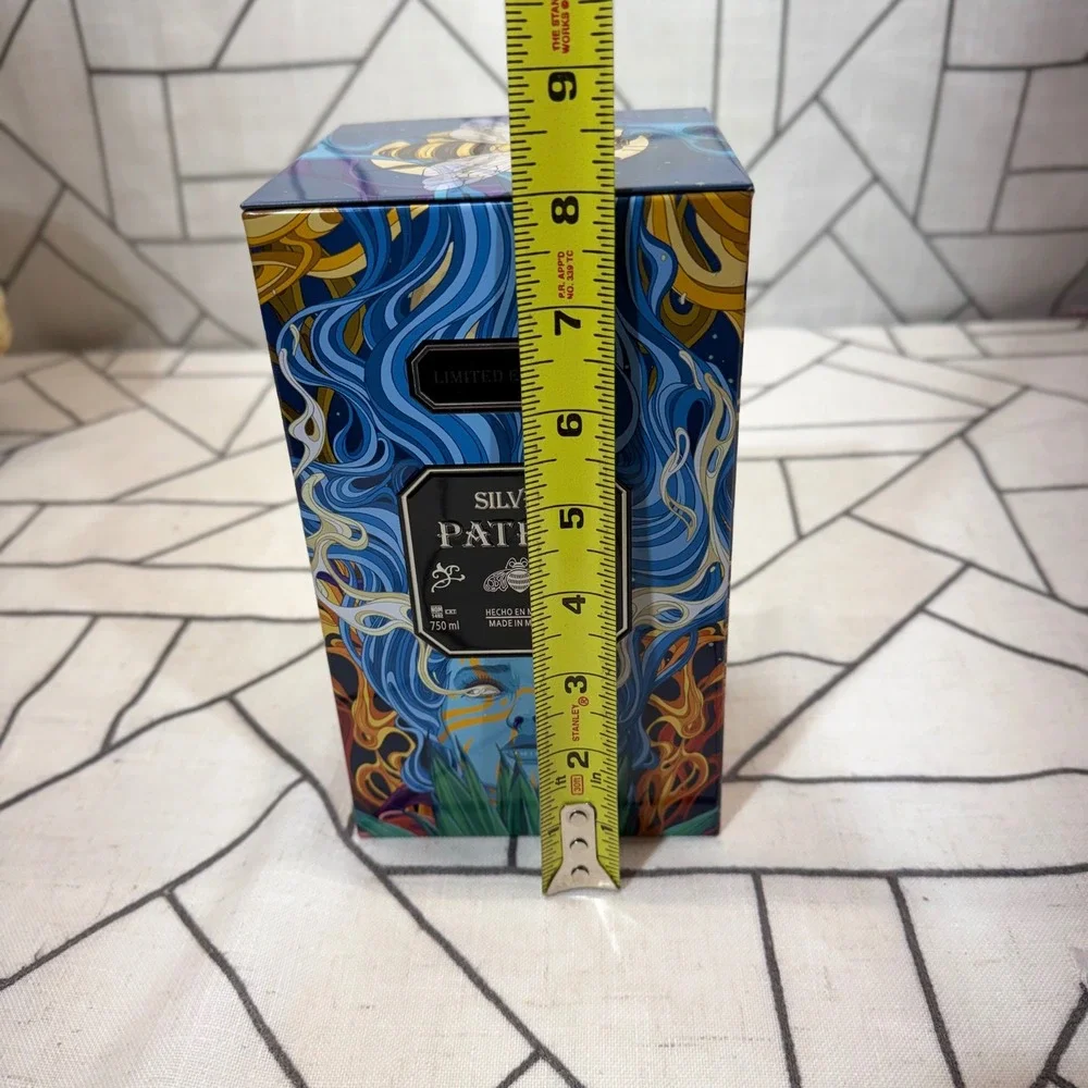Patron Silver Tequila Limited Edition Tin Tavo Montañez Blue Aztec Art 750ml